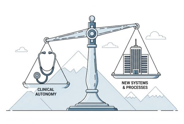 The balance between clinical autonomy and new systems and processes