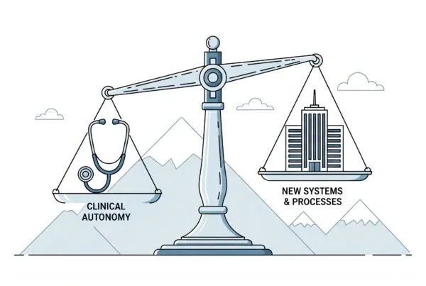 The balance between clinical autonomy and new systems and processes