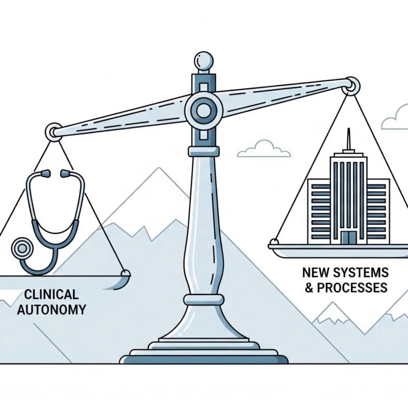 The balance between clinical autonomy and new systems and processes