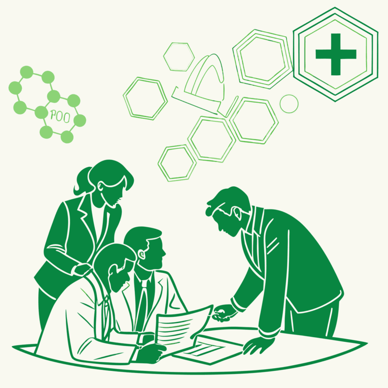 Business lawyers discussing urgent care mergers and acquisitions documentation, highlighting SovDoc's advisory role in healthcare M&A transactions for medical practices.