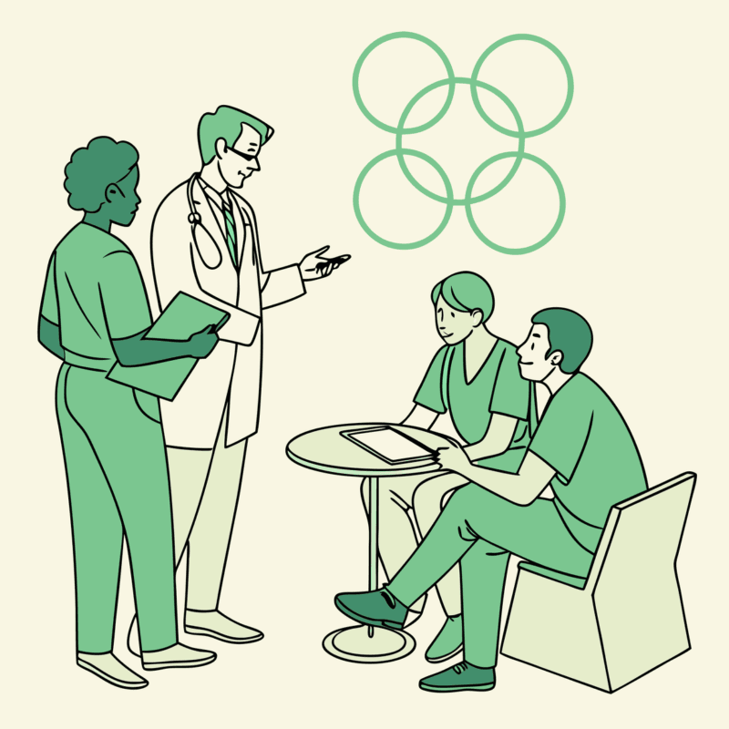 SovDoc financial advisor consulting with ENT physicians about healthcare practice mergers and acquisitions, showcasing the collaboration between financial planners and medical professionals in healthcare M&A.