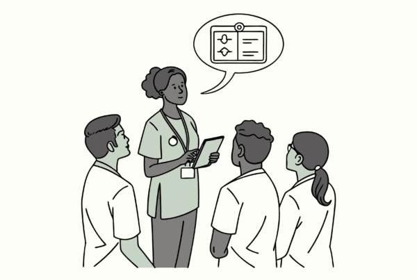 SovDoc healthcare consultant presenting outpatient physical therapy practice merger and acquisition strategies to diverse professionals, illustrating the M&A process in rehabilitation services.