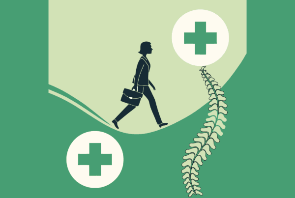 Illustration for SovDoc showing an IT/EHR specialist bridging orthopedic and post-surgical rehab practices, symbolizing the critical technology integration role in healthcare mergers and acquisitions.