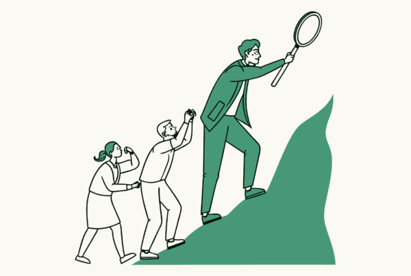 Stylized illustration showing an advisor guiding orthopedic and musculoskeletal practices toward lenders in healthcare M&A - SovDoc facilitates strategic connections in orthopedic practice mergers and acquisitions