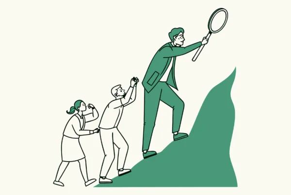 Stylized illustration showing an advisor guiding orthopedic and musculoskeletal practices toward lenders in healthcare M&A - SovDoc facilitates strategic connections in orthopedic practice mergers and acquisitions