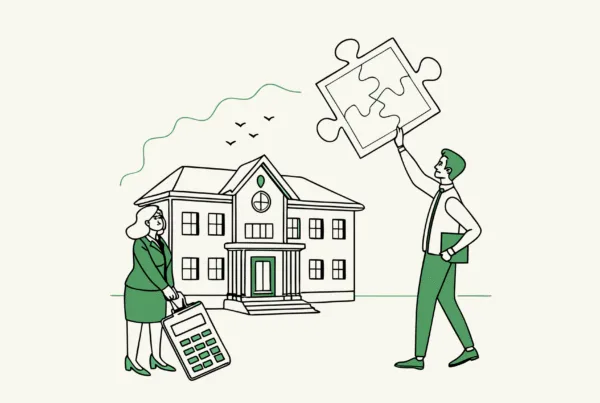SovDoc illustration representing mergers and acquisitions in Assisted Living Facilities (ALFs), showing CPA advisors facilitating healthcare transactions for medical practices.