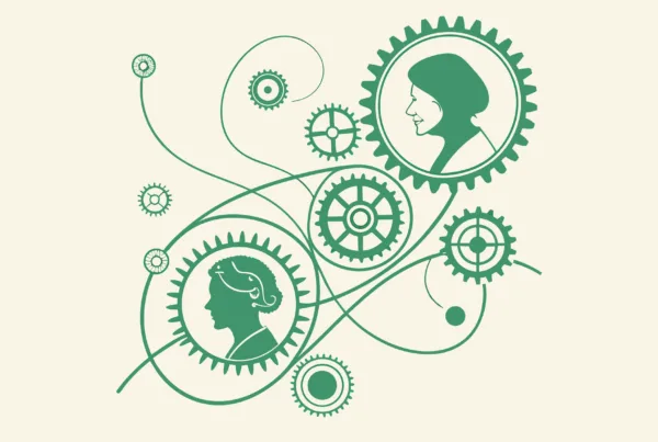 Abstract interconnected network in green and off-white representing geriatric behavioral health practice mergers and acquisitions, with subtle brain-like forms and healthcare elements - SovDoc healthcare M&A advisory services for CPAs in behavioral health transactions.
