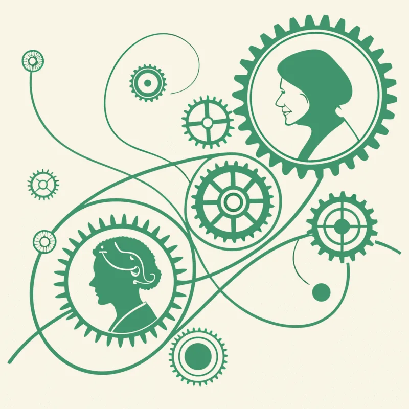 Abstract interconnected network in green and off-white representing geriatric behavioral health practice mergers and acquisitions, with subtle brain-like forms and healthcare elements - SovDoc healthcare M&A advisory services for CPAs in behavioral health transactions.