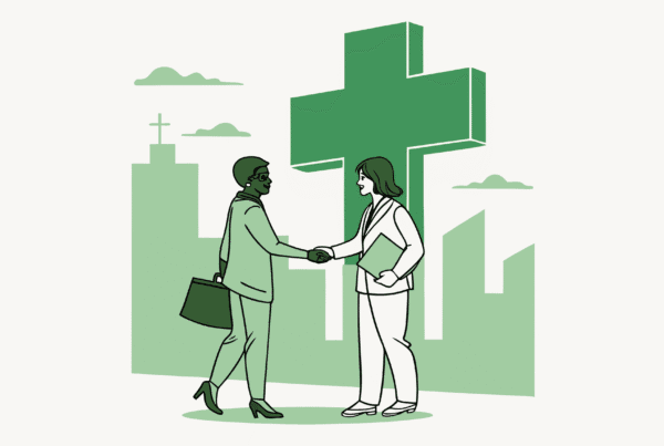 SovDoc healthcare M&A professionals collaborating on palliative care practice merger, representing medical business brokerage services for hospice and palliative care organizations