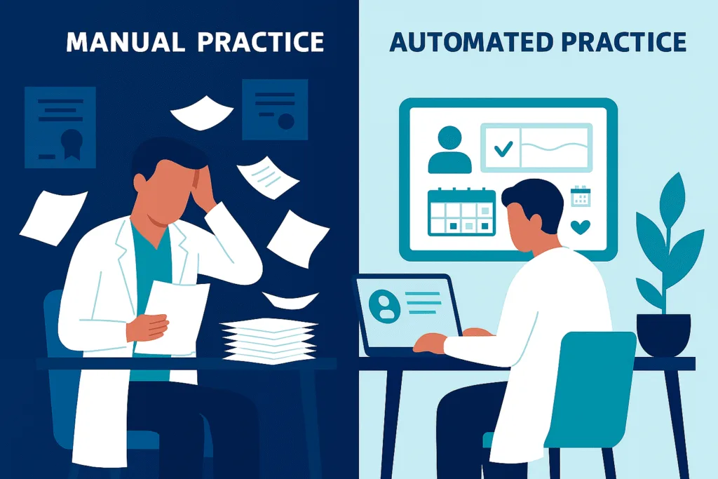 Visualization of Manual Practice vs Automated Practice