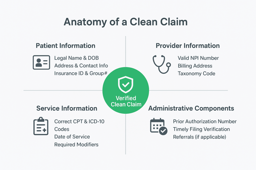 Visualisation of a clean claim