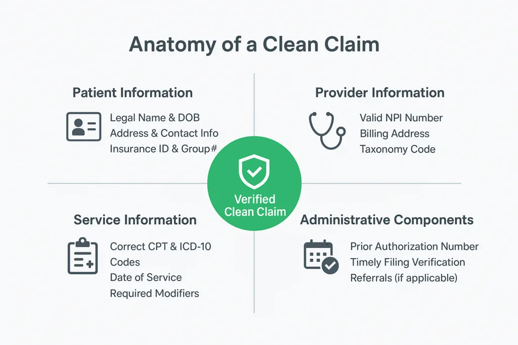 Visualisation of a clean claim