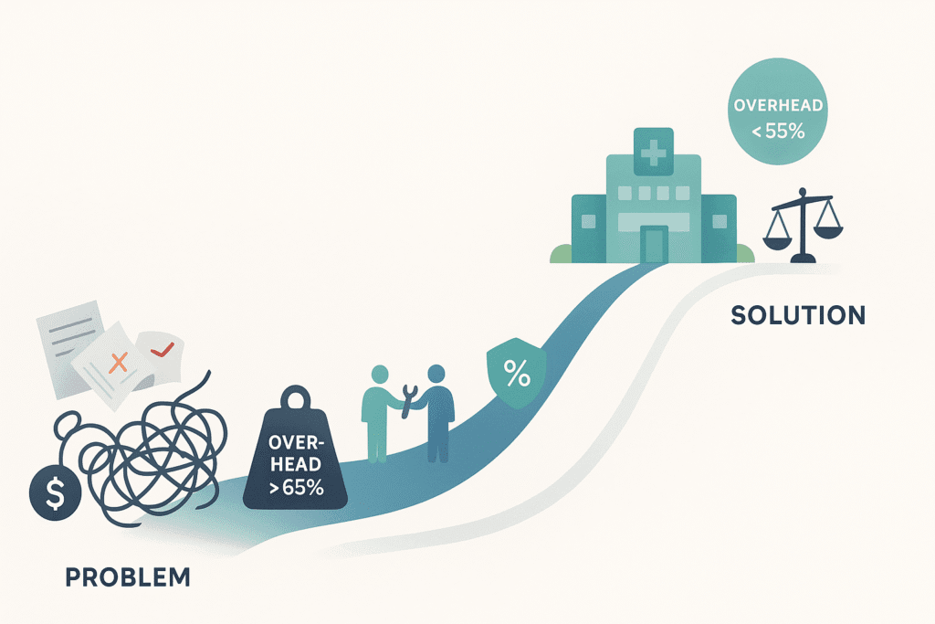 visualisation of reduced overhead cost