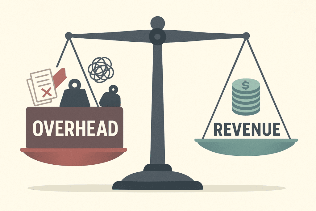 visualisation of reasonable overhead percentage