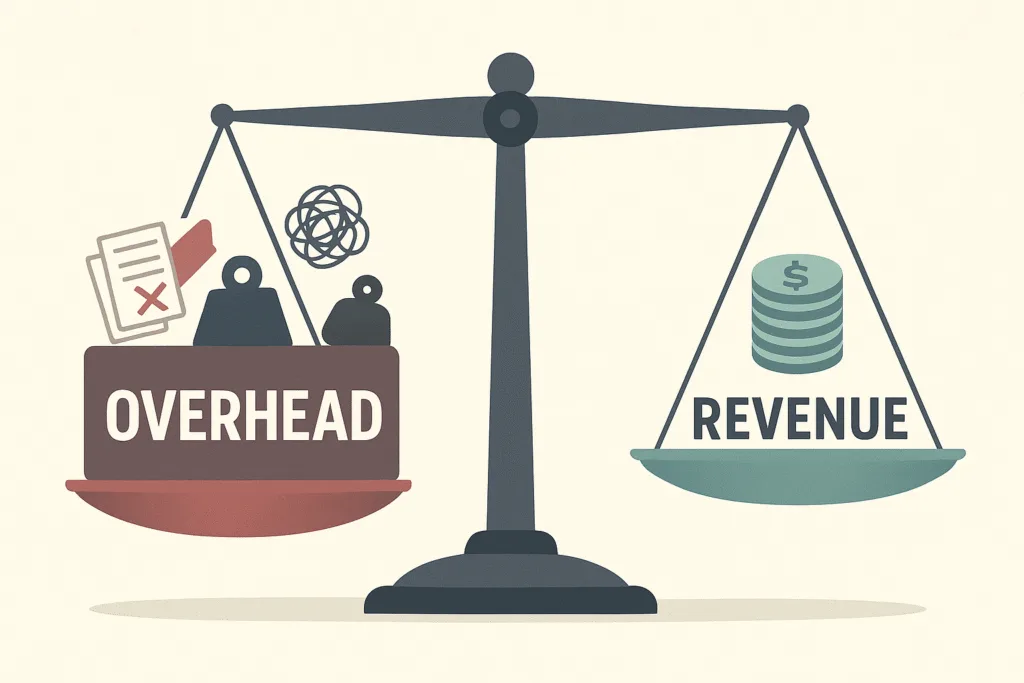 visualisation of reasonable overhead percentage