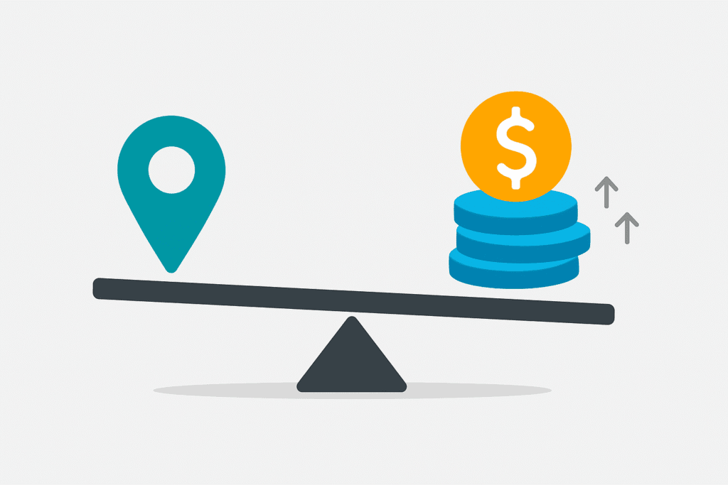 Visualization of the correlation between location and value
